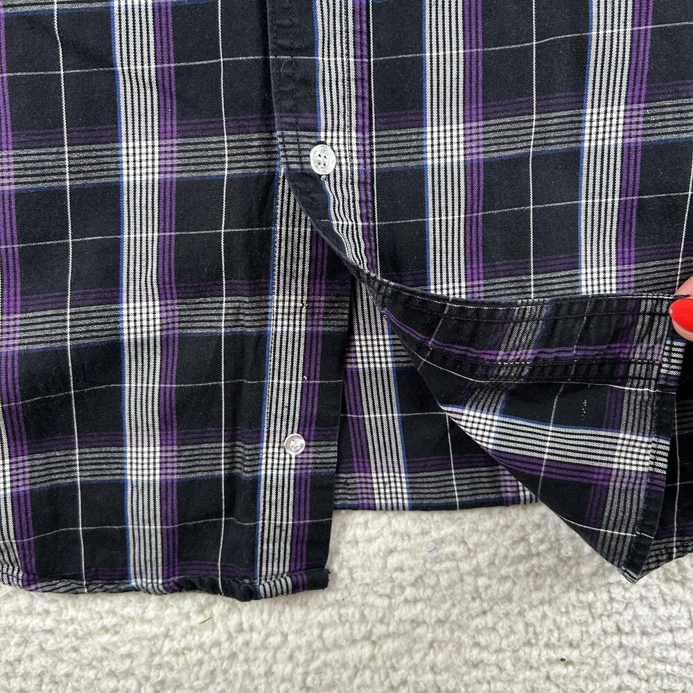 Roper Shirt Mens XL Black Plaid Long Sleeve Button Down Western Casual Western - Picture 8 of 15